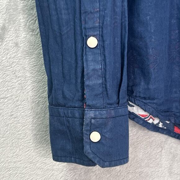 Chubbies Reversible Long Sleeve Button Down Shirt Mens XL Western Pearl‎ Snap - Picture 12 of 16